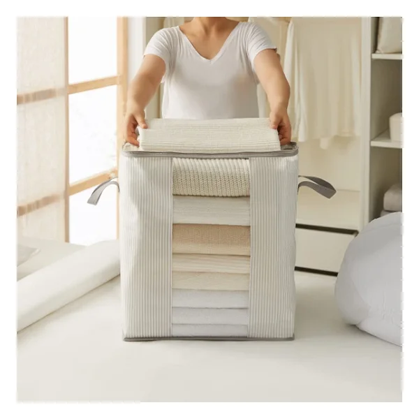 Ocean Home Textile 2li Pvc Pencereli Stuff & Things Gri Cizgili Hurc Set - Görsel 8