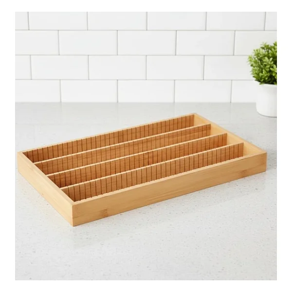 Deconox Bambu Çekmece İçi Düzenleyici (37.5x25x4 Cm) 4 Bölmeli, Hareketli Ayırıcılar Kaşıklık, Dikiş, Ofis Ve Mutfak Organizeri - Görsel 2