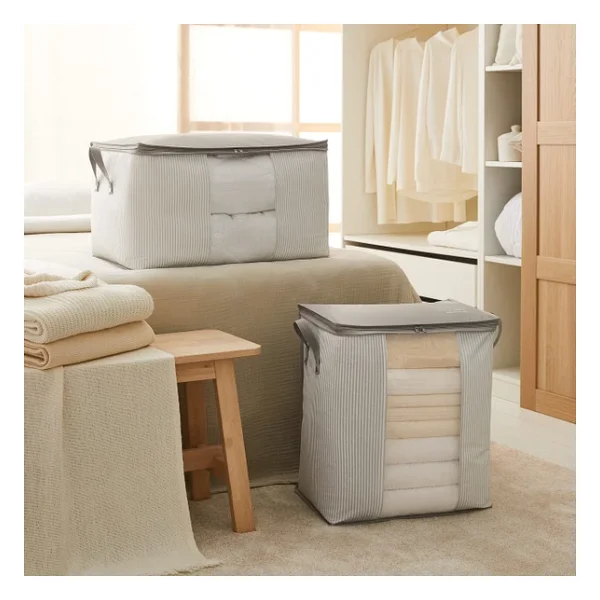 Ocean Home Textile 2li Pvc Pencereli Stuff & Things Gri Cizgili Hurc Set - Görsel 6