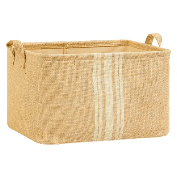 Ocean Home Textile Çizgili Jüt Sepet 42 X 31 X 25 Cm - Görsel 3