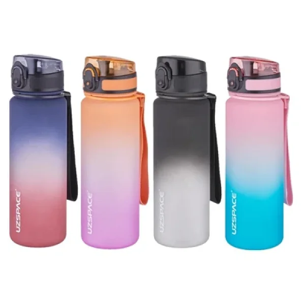 Uzspace 3026-4 Çift Renk Turuncu-Mor 500 Ml Motivasyon Matarası - Görsel 3
