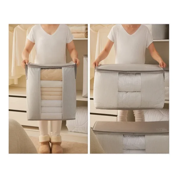 Ocean Home Textile 2li Pvc Pencereli Stuff & Things Gri Cizgili Hurc Set - Görsel 7