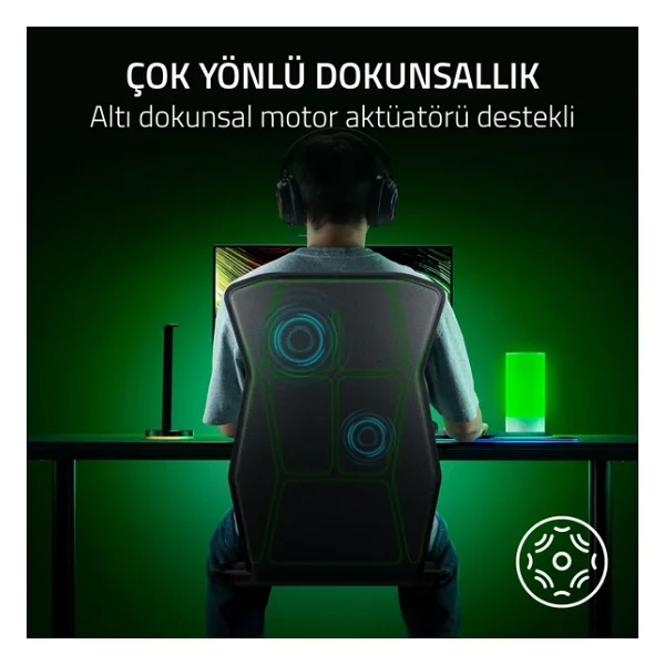 Razer Freyja - Sensa HD Haptikli Oyun Koltuk Minderi (Hyperspeed Kablosuz Ve Bluetooth, Oyun Ve Ofis Koltukları İçin, Synapse Aracılığıyla Haptik Eq, 101cm X 40cm X 5cm) Siyah - Görsel 3