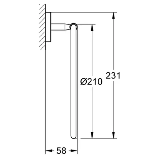 Grohe 40460001 Baucosmopolitan Krom Halka Havluluk - Görsel 4