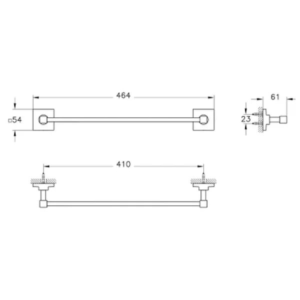 Vitra Root A44809 Havluluk, Krom, 40 Cm - Görsel 4