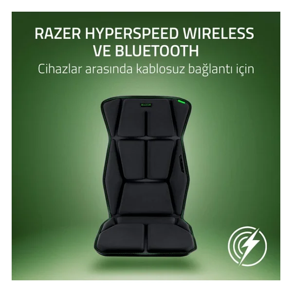 Razer Freyja - Sensa HD Haptikli Oyun Koltuk Minderi (Hyperspeed Kablosuz Ve Bluetooth, Oyun Ve Ofis Koltukları İçin, Synapse Aracılığıyla Haptik Eq, 101cm X 40cm X 5cm) Siyah - Görsel 5