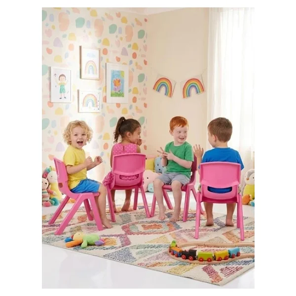 Fiore 4'lü Set Büyük Şirin Çocuk Sandalyesi Pembe - Görsel 4