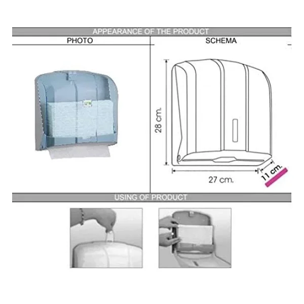 Vialli Kh300t Z Katlı 300'lü Şeffaf Havlu Dispenseri - Görsel 6