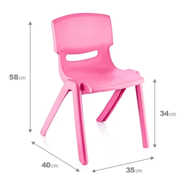 Fiore 4'lü Set Büyük Şirin Çocuk Sandalyesi Pembe - Görsel 5