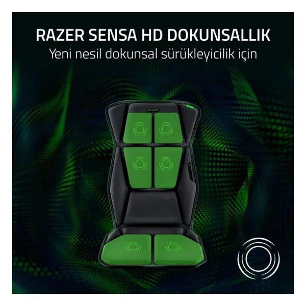 Razer Freyja - Sensa HD Haptikli Oyun Koltuk Minderi (Hyperspeed Kablosuz Ve Bluetooth, Oyun Ve Ofis Koltukları İçin, Synapse Aracılığıyla Haptik Eq, 101cm X 40cm X 5cm) Siyah - Görsel 2