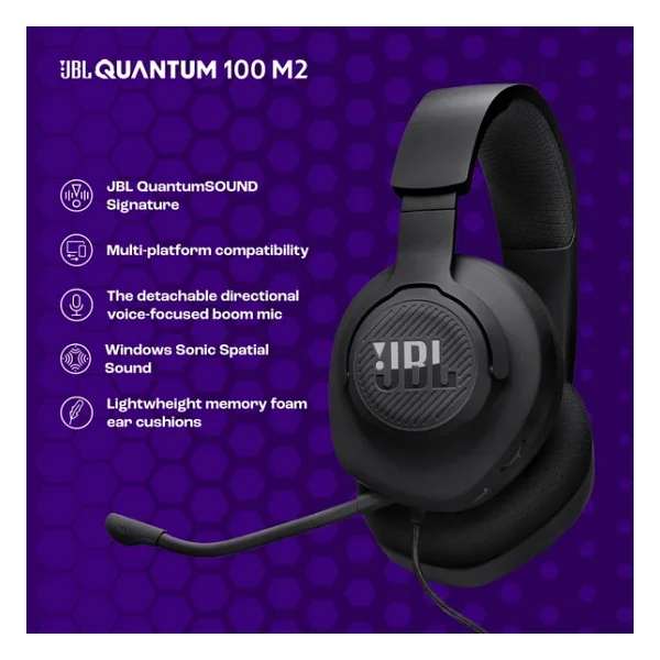 Jbl Quantum 100m2 Siyah Kablolu Kulak Üstü Oyuncu Kulaklığı - Görsel 9