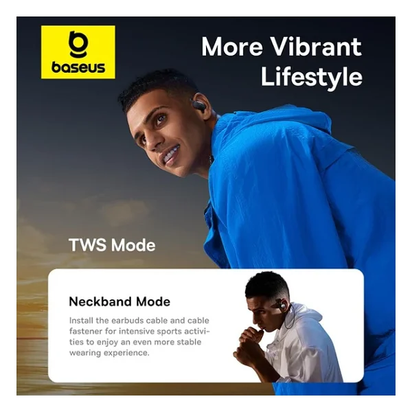 Baseus Eli Sport 1 TWS Siyah Open Ear Bluetooth Kulaklık - Görsel 3
