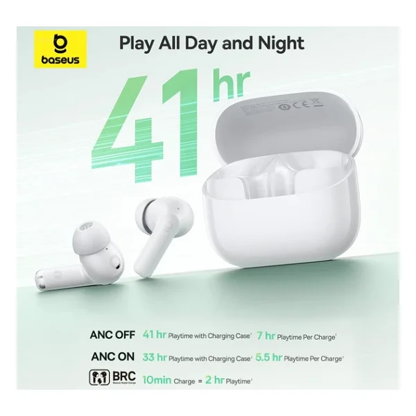 Baseus Bass Bp1 Nc TWS Beyaz Kulak İçi Bluetooth Kulaklık - Görsel 6