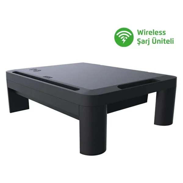 Escrito Lome Premium Monitör Yükseltici, Yükseklik Ayarlanabilir, Çekmeceli, Wi-Fi Şarj Üniteli - Görsel 3
