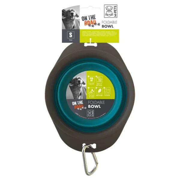 M-Pets On The Road Katlanabilen Mama Kabı (L) 1230ml Turkuaz/Brown - Görsel 3