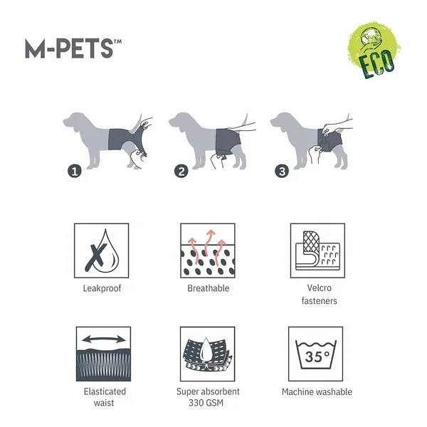 M-Pets Dişi Köpekler İçin Yıkanabilir Külot (S) - Görsel 7