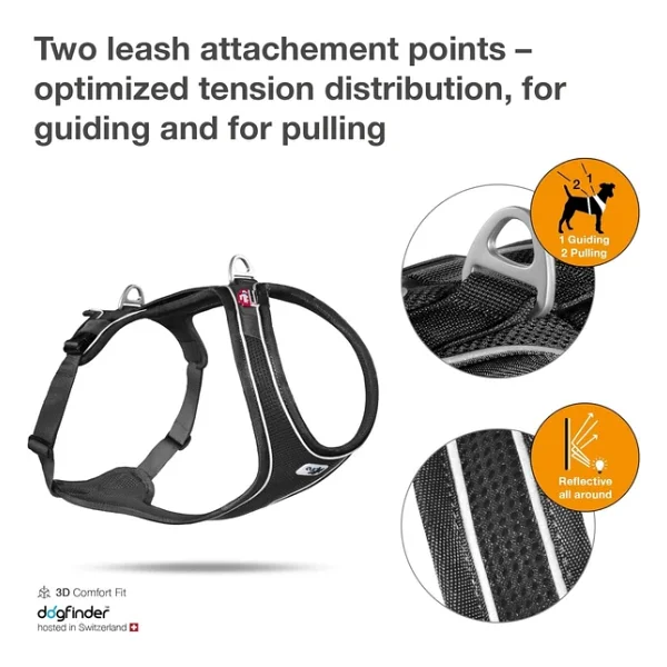 Curli Belka Comfort XS Köpek Göğüs Tasması - Siyah - Görsel 9