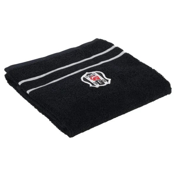 Taç Beşiktaş Arma Lisanslı Düz%100 Pamuk Yüz Havlusu, Siyah, 50x90 Cm - Görsel 3