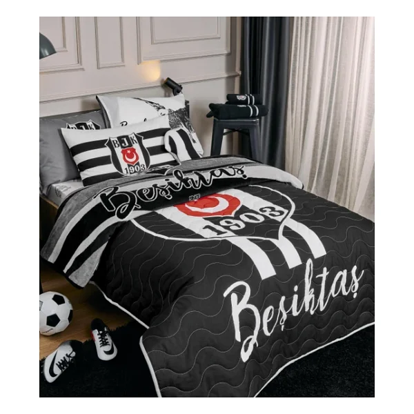 Taç Beşiktaş Arma Lisanslı Düz%100 Pamuk Yüz Havlusu, Siyah, 50x90 Cm - Görsel 4