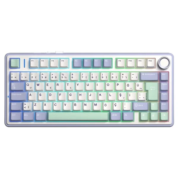 Aula F75 Bej RGB %75 Tkl Graywood V4 Switch Kablolu/Kablosuz Mekanik Oyuncu Klavyesi - Görsel 3