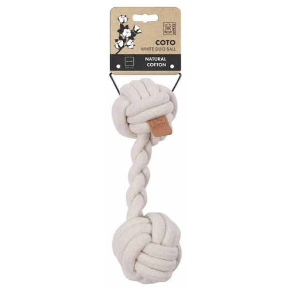 M-Pets Coto Duo Ball 28 Cm Örgü Beyaz Köpek Oyuncağı - Görsel 9