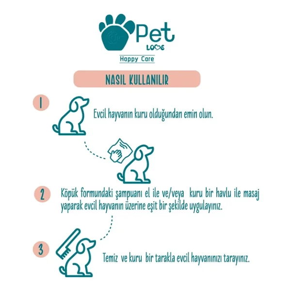Pet Love Çilekli 225 Ml Köpük Kedi Köpek Şampuanı - Görsel 9