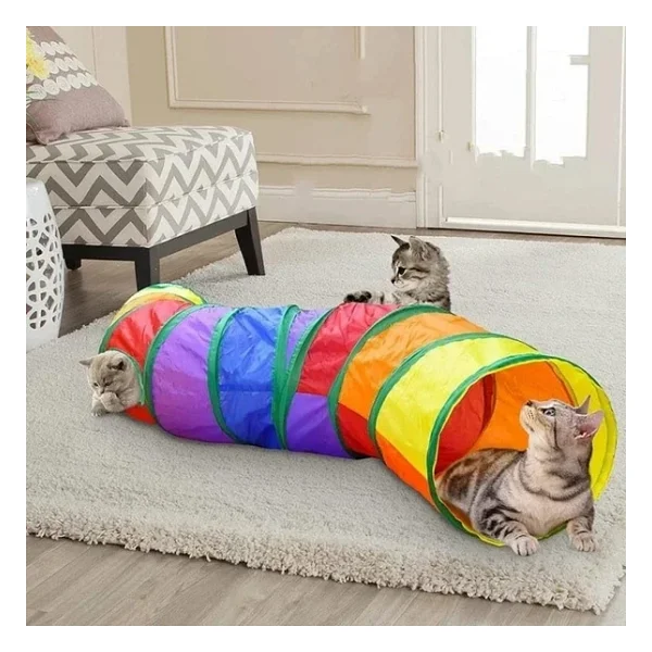 Tineke Kıvrımlı Kedi Tüneli Katlanır Gökkuşağı Uzun Kedi Köpek Oyun Tüneli Evcil Hayvan Oyun Tüneli - Görsel 3