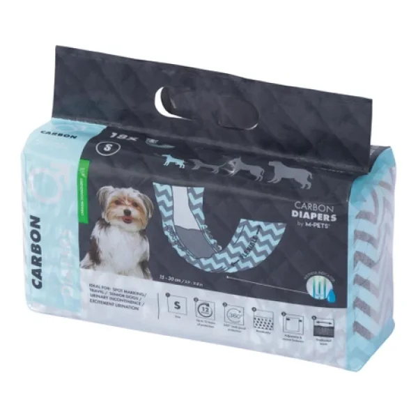 M-Pets Carbonlu Dıapers Erkek Köpekler İçin Külot (S) 18li - Görsel 5