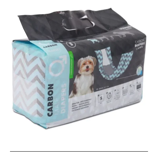 M-Pets Carbonlu Dıapers Erkek Köpekler İçin Külot (S) 18li - Görsel 3
