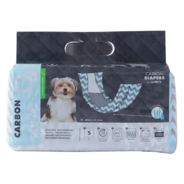 M-Pets Carbonlu Dıapers Erkek Köpekler İçin Külot (S) 18li - Görsel 2