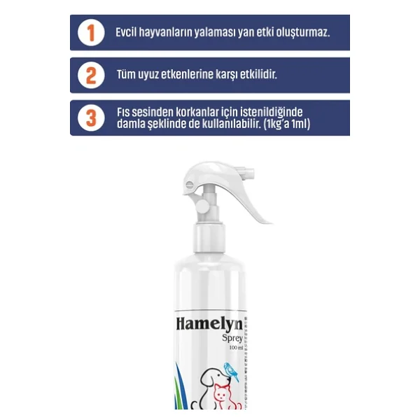 Ber Vet Pet Hamelyn Bit-Pire-Kene Spreyi, Doğal Koruma, Kedi Köpek Kuş Tavşan İçin, 100ml - Görsel 4