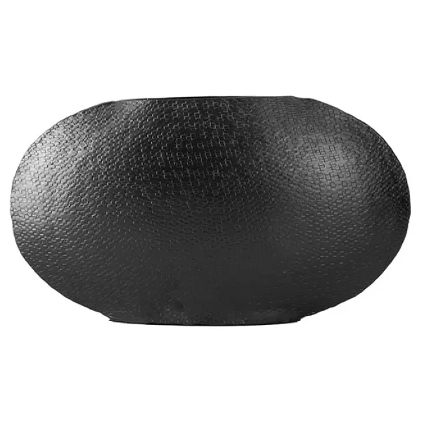 Porland Sia Siyah Oval Vazo 25cm - Görsel 4