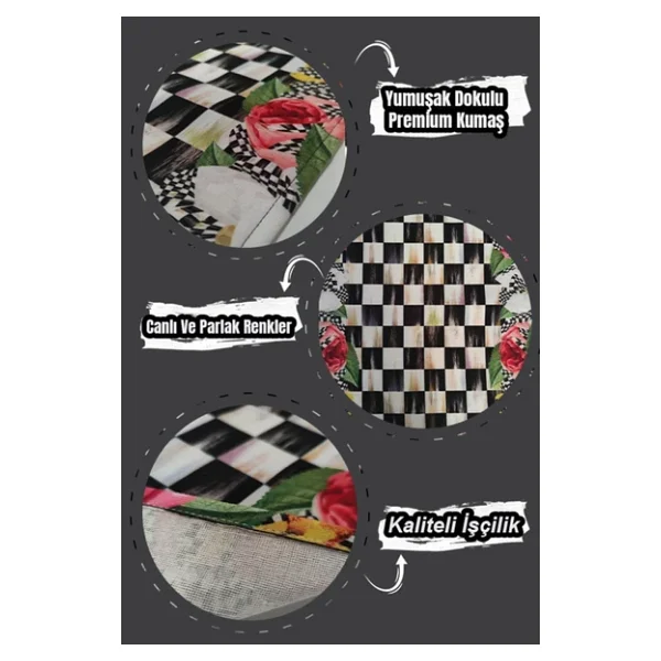 Viva Home 40x140cm Premium Tay Tüyü Dokuma Leke Tutmaz Kumaş Masa Örtüsü Köşeli Runner Rnr126 - Görsel 3