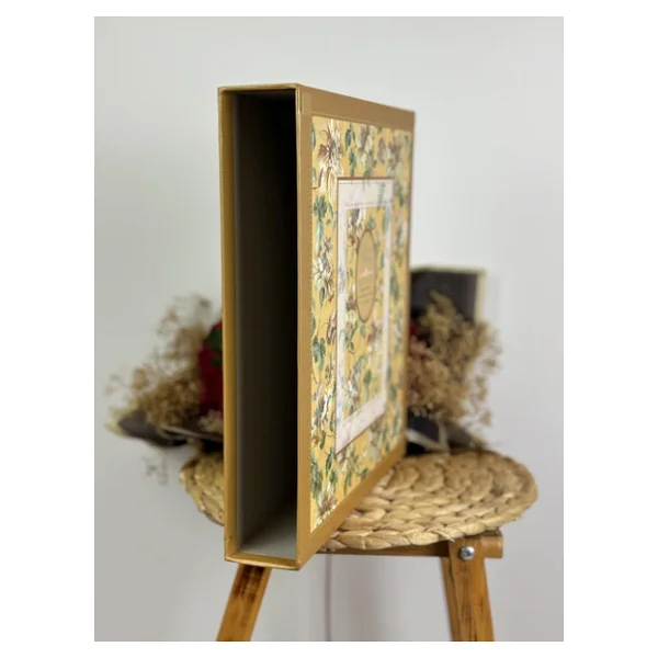 Rabsev 10x15cm 500 Fotoğraf Kapasiteli Kutulu Çiçek Desenli Lüks Ofset Fotoğraf Albümü (Sarı) - Görsel 4