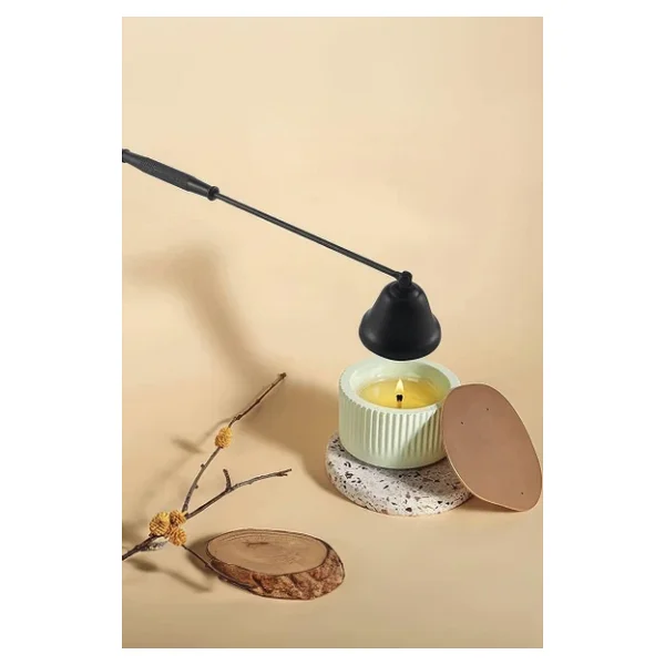 Çelik Siyah 24 Cm Dekoratif Çan Dizayn Saplı Mum Söndürücü Cin818sy - Görsel 3