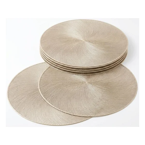 Deconox 6'lı Set Latte Desenli Plastik Amerikan Servisi, 38 Cm - Yıkanabilir Ve Silinebilir Yuvarlak Supla, Masa Servis Altlığı Takımı - Görsel 2