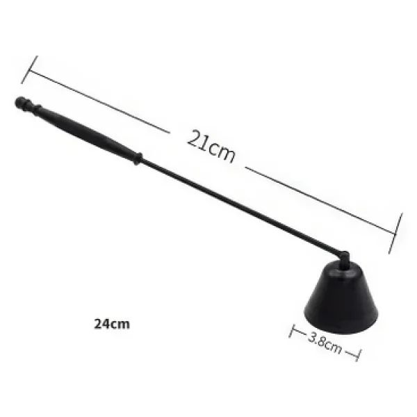 Çelik Siyah 24 Cm Dekoratif Çan Dizayn Saplı Mum Söndürücü Cin818sy - Görsel 4