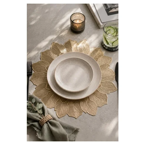 Digithome 6'lı Amerikan Servisi Supla Yuvarlak Gold 38 Cm - 77510 - Görsel 2