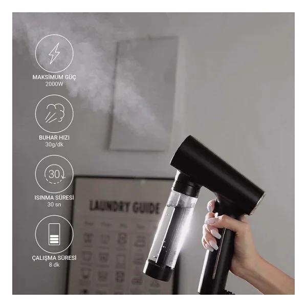 Steamone Euns150b Siyah 2000 W Dikey Buharlı Ütü - Görsel 10