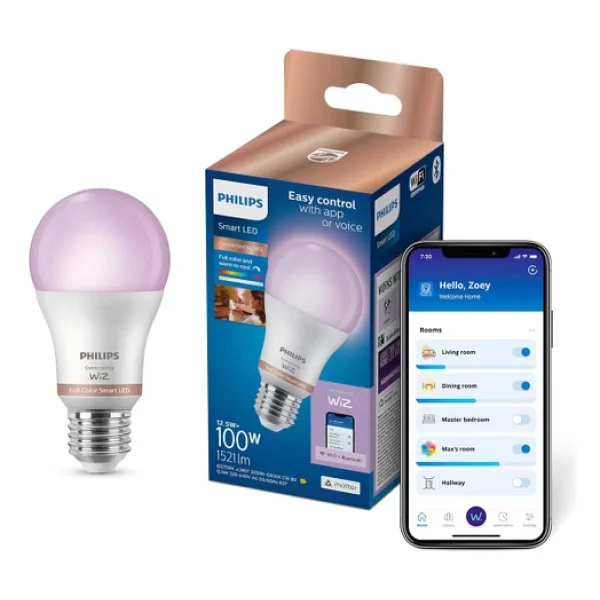Philips Smart Lighting LED Ampul A60 E27 100W Eşdeğer RGB - Google Home, Alexa, HomeKit ve Matter uyumlu - Görsel 3