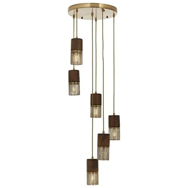 Avonnı Av-60265-6et Eskitme Kaplama Modern Avize E27 Metal Ahşap 40cm - Görsel 4