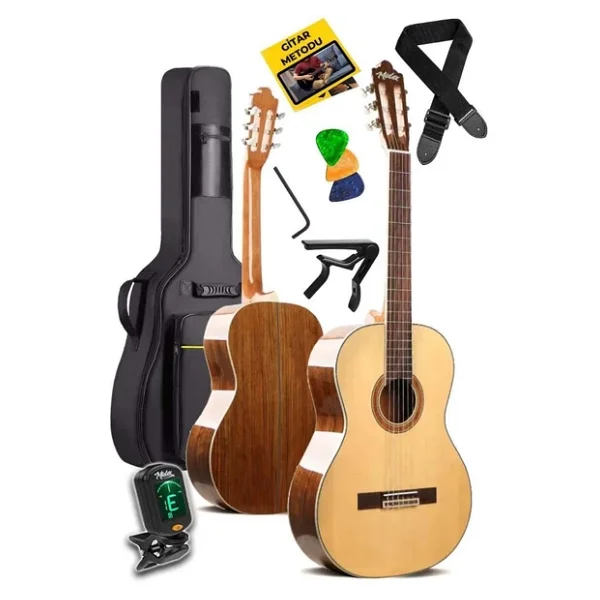 Maxword X45 Masif Ağaç 4/4 Klasik Gitar Seti - Görsel 3