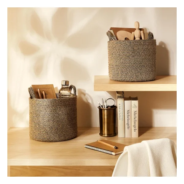 Ocean Home Textile 2'li Siyah Kırçıllı Jüt Halat Sepet Set 26 X 22 Cm - Görsel 7
