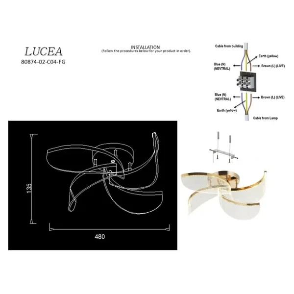 Lucea Nule Dörtlü Ledli Plafonyer - Görsel 5