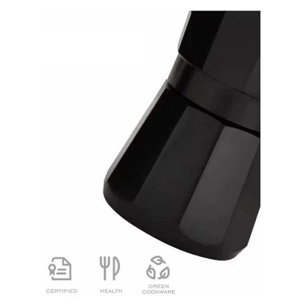 Mukko Home Mokapot 6-Cups Coffeehutt Bigg Coffee Kahve Demleme Kahve Ekipmanı Italyan Filtre Kahve Makinesi,Siyah - Görsel 4