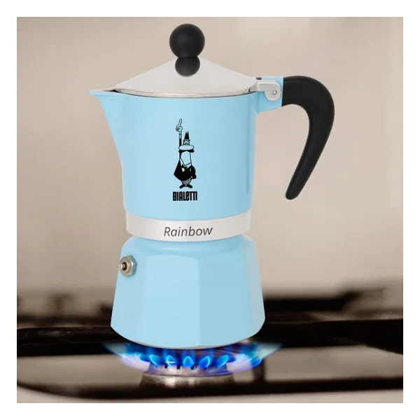 Bialetti Rainbow Mavi 3 Cup Moka Pot - Görsel 4