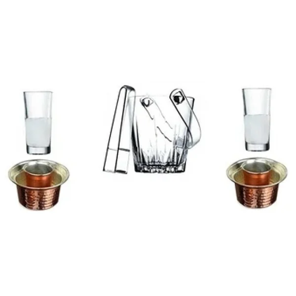 Pasabahce 6 Parça Meşrubat Rakı Bardak Bakır Ehlikeyf Buz Kovası Seti 869541202214456 - Görsel 3