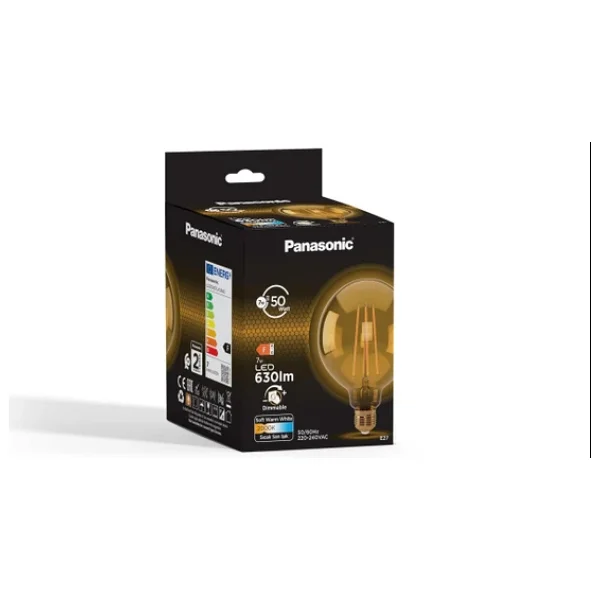 Panasonic G125 Sarı Işık Dimmerli 7 W-50 W E27 Rustik LED Ampul - Görsel 6