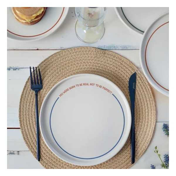 Keramika Deep Collection Mottolu 22 Cm 6'lı Pasta Tabağı - Görsel 2