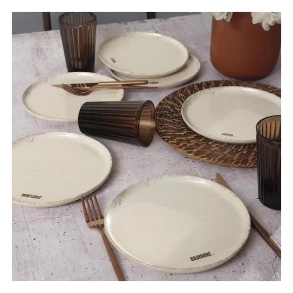 Keramika Floral Waves Nordic 22669 22 Cm 6'lı Pasta Tabağı - Görsel 6